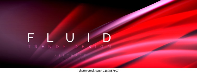 Fondo de la línea de onda de color fluido. Plantilla de diseño abstracto a la moda para presentación de negocios o tecnología, portada de póster de internet o de folletos web, fondo de pantalla. Ilustración del vector