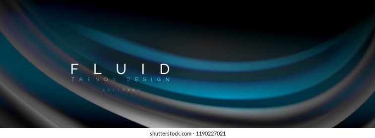 Fondo de la línea de onda de color fluido. Plantilla de diseño abstracto a la moda para presentación de negocios o tecnología, portada de póster de internet o de folletos web, fondo de pantalla. Ilustración del vector