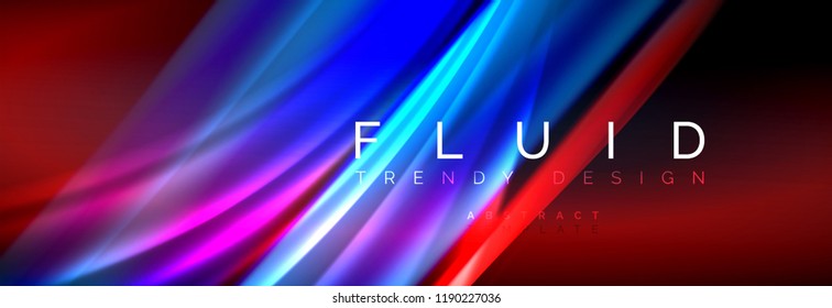 Fondo de la línea de onda de color fluido. Plantilla de diseño abstracto a la moda para presentación de negocios o tecnología, portada de póster de internet o de folletos web, fondo de pantalla. Ilustración del vector