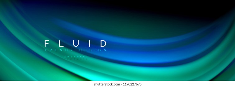 Fondo de la línea de onda de color fluido. Plantilla de diseño abstracto a la moda para presentación de negocios o tecnología, portada de póster de internet o de folletos web, fondo de pantalla. Ilustración del vector