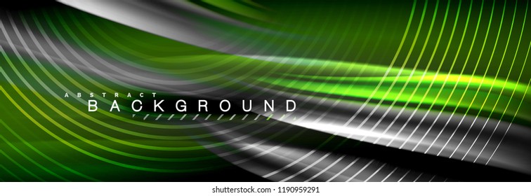 Fondo de la línea de onda de color fluido. Plantilla de diseño abstracto a la moda para presentación de negocios o tecnología, portada de póster de internet o de folletos web, fondo de pantalla. Ilustración del vector