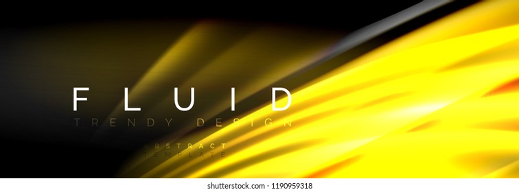 Fondo de la línea de onda de color fluido. Plantilla de diseño abstracto a la moda para presentación de negocios o tecnología, portada de póster de internet o de folletos web, fondo de pantalla. Ilustración del vector