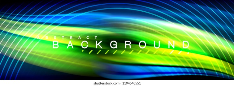 Flüssige Farbwellenlinie, Hintergrund. Trendy abstrakte Layout-Vorlage für Geschäfts- oder Technologiepräsentationen, Internet-Poster oder Web-Broschüren-Cover, Bildschirmhintergrund. Vektorgrafik