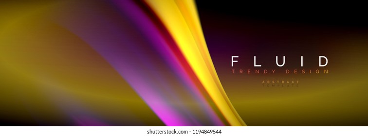 Fluid color wave line background. Trendy abstract layout template for business or technology presentation, internet poster or web brochure cover, wallpaper. Vector illustration