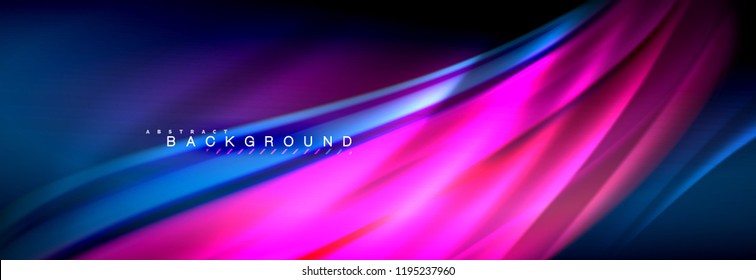 Fondo de la línea de onda de color fluido. Plantilla de diseño abstracto a la moda para presentación de negocios o tecnología, portada de póster de internet o de folletos web, fondo de pantalla. Ilustración del vector