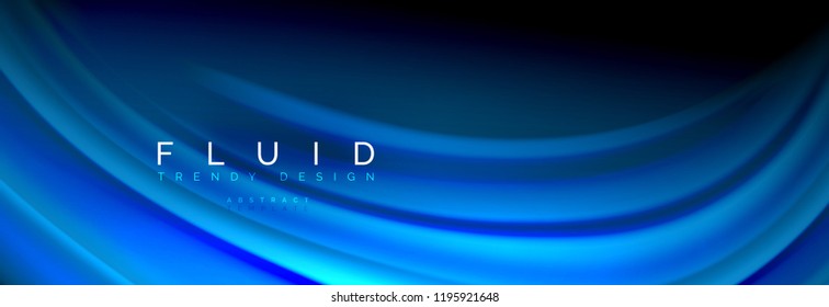 Fondo de la línea de onda de color fluido. Plantilla de diseño abstracto a la moda para presentación de negocios o tecnología, portada de póster de internet o de folletos web, fondo de pantalla. Ilustración del vector
