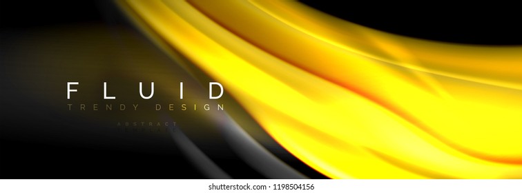 Fondo de la línea de onda de color fluido. Plantilla de diseño abstracto a la moda para presentación de negocios o tecnología, portada de póster de internet o de folletos web, fondo de pantalla. Ilustración del vector