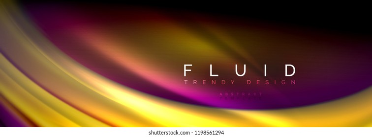 Fluid color wave line background. Trendy abstract layout template for business or technology presentation, internet poster or web brochure cover, wallpaper. Vector illustration