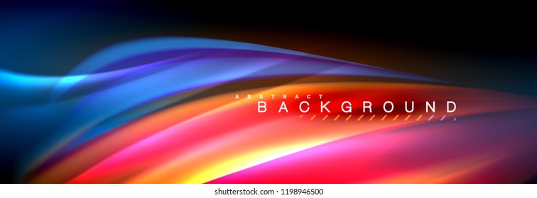 Fondo de la línea de onda de color fluido. Plantilla de diseño abstracto a la moda para presentación de negocios o tecnología, portada de póster de internet o de folletos web, fondo de pantalla. Ilustración del vector