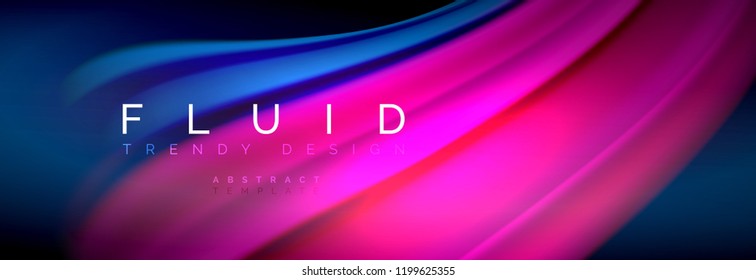 Fluid color wave line background. Trendy abstract layout template for business or technology presentation, internet poster or web brochure cover, wallpaper. Vector illustration