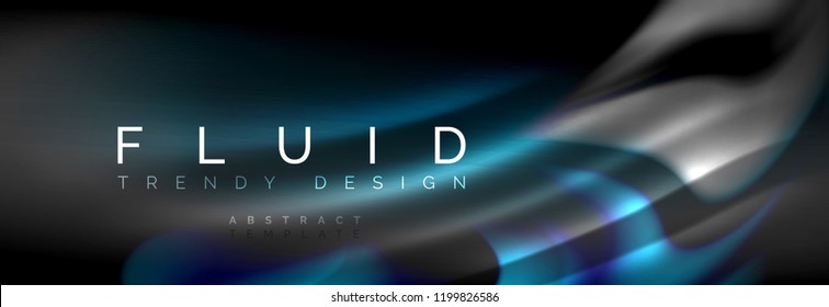 Flüssige Farbwellenlinie, Hintergrund. Trendy abstrakte Layout-Vorlage für Geschäfts- oder Technologiepräsentationen, Internet-Poster oder Web-Broschüren-Cover, Bildschirmhintergrund. Vektorgrafik