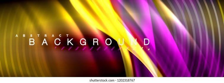 Fondo de la línea de onda de color fluido. Plantilla de diseño abstracto a la moda para presentación de negocios o tecnología, portada de póster de internet o de folletos web, fondo de pantalla. Ilustración del vector