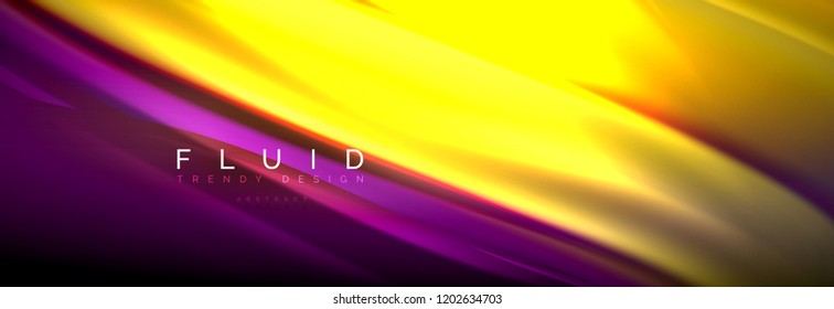 Fondo de la línea de onda de color fluido. Plantilla de diseño abstracto a la moda para presentación de negocios o tecnología, portada de póster de internet o de folletos web, fondo de pantalla. Ilustración del vector