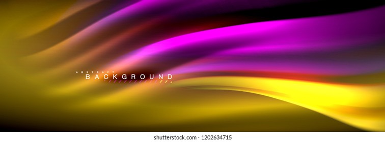 Flüssige Farbwellenlinie, Hintergrund. Trendy abstrakte Layout-Vorlage für Geschäfts- oder Technologiepräsentationen, Internet-Poster oder Web-Broschüren-Cover, Bildschirmhintergrund. Vektorgrafik