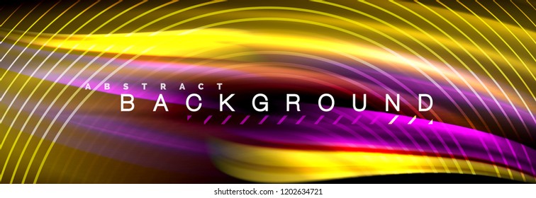 Flüssige Farbwellenlinie, Hintergrund. Trendy abstrakte Layout-Vorlage für Geschäfts- oder Technologiepräsentationen, Internet-Poster oder Web-Broschüren-Cover, Bildschirmhintergrund. Vektorgrafik