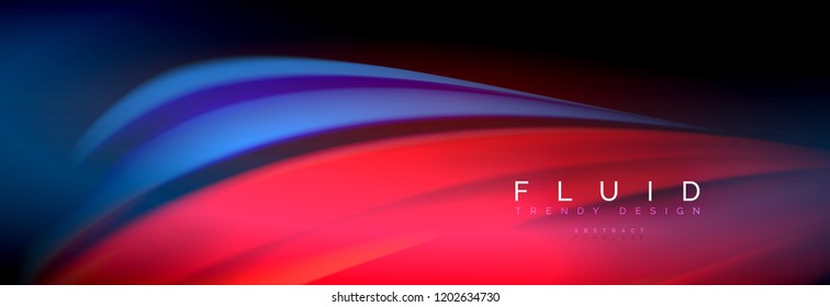 Fondo de la línea de onda de color fluido. Plantilla de diseño abstracto a la moda para presentación de negocios o tecnología, portada de póster de internet o de folletos web, fondo de pantalla. Ilustración del vector