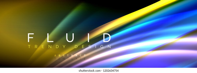 Fluid color wave line background. Trendy abstract layout template for business or technology presentation, internet poster or web brochure cover, wallpaper. Vector illustration