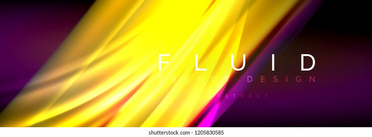Fluid color wave line background. Trendy abstract layout template for business or technology presentation, internet poster or web brochure cover, wallpaper. Vector illustration