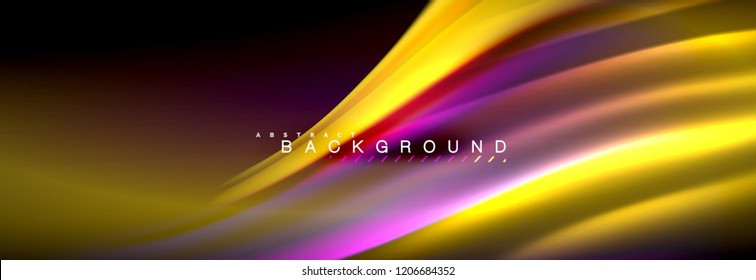 Fondo de la línea de onda de color fluido. Plantilla de diseño abstracto a la moda para presentación de negocios o tecnología, portada de póster de internet o de folletos web, fondo de pantalla. Ilustración del vector