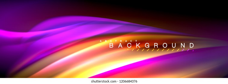 Fondo de la línea de onda de color fluido. Plantilla de diseño abstracto a la moda para presentación de negocios o tecnología, portada de póster de internet o de folletos web, fondo de pantalla. Ilustración del vector