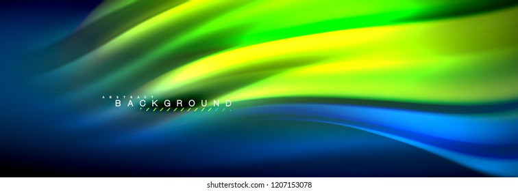 Fondo de la línea de onda de color fluido. Plantilla de diseño abstracto a la moda para presentación de negocios o tecnología, portada de póster de internet o de folletos web, fondo de pantalla. Ilustración del vector