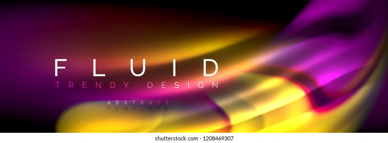 Fluid color wave line background. Trendy abstract layout template for business or technology presentation, internet poster or web brochure cover, wallpaper. Vector illustration