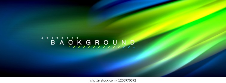 Fondo de la línea de onda de color fluido. Plantilla de diseño abstracto a la moda para presentación de negocios o tecnología, portada de póster de internet o de folletos web, fondo de pantalla. Ilustración del vector