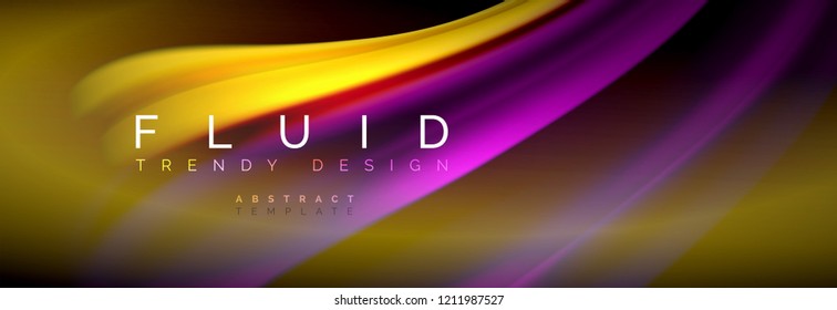 Fluid color wave line background. Trendy abstract layout template for business or technology presentation, internet poster or web brochure cover, wallpaper. Vector illustration