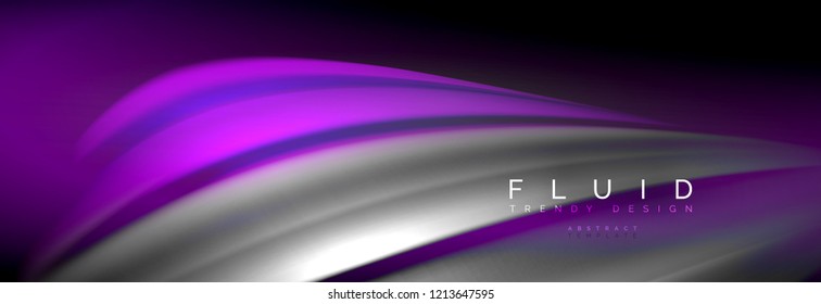 Fluid color wave line background. Trendy abstract layout template for business or technology presentation, internet poster or web brochure cover, wallpaper. Vector illustration
