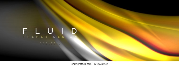 Fondo de la línea de onda de color fluido. Plantilla de diseño abstracto a la moda para presentación de negocios o tecnología, portada de póster de internet o de folletos web, fondo de pantalla. Ilustración del vector