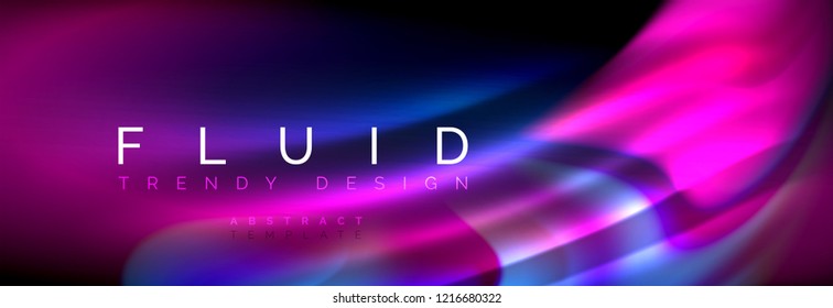 Fluid color wave line background. Trendy abstract layout template for business or technology presentation, internet poster or web brochure cover, wallpaper. Vector illustration