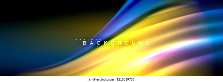 Fondo de la línea de onda de color fluido. Plantilla de diseño abstracto a la moda para presentación de negocios o tecnología, portada de póster de internet o de folletos web, fondo de pantalla. Ilustración del vector