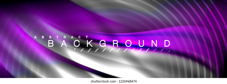 Fondo de la línea de onda de color fluido. Plantilla de diseño abstracto a la moda para presentación de negocios o tecnología, portada de póster de internet o de folletos web, fondo de pantalla. Ilustración del vector