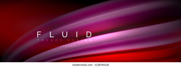 Fondo de la línea de onda de color fluido. Plantilla de diseño abstracto a la moda para presentación de negocios o tecnología, portada de póster de internet o de folletos web, fondo de pantalla. Ilustración del vector