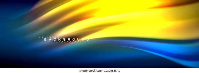 Fondo de la línea de onda de color fluido. Plantilla de diseño abstracto a la moda para presentación de negocios o tecnología, portada de póster de internet o de folletos web, fondo de pantalla. Ilustración del vector