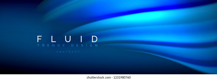 Fondo de la línea de onda de color fluido. Plantilla de diseño abstracto a la moda para presentación de negocios o tecnología, portada de póster de internet o de folletos web, fondo de pantalla. Ilustración del vector