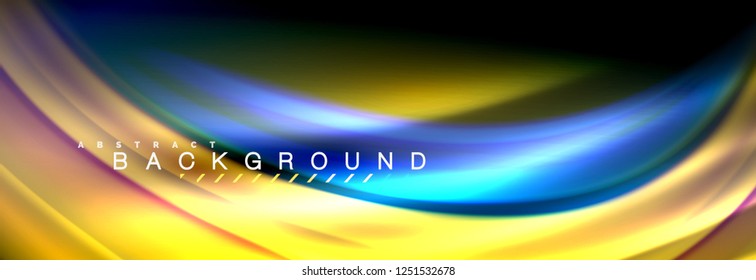 Fondo de la línea de onda de color fluido. Plantilla de diseño abstracto a la moda para presentación de negocios o tecnología, portada de póster de internet o de folletos web, fondo de pantalla. Ilustración del vector