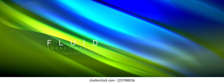 Fluid color wave line background. Trendy abstract layout template for business or technology presentation, internet poster or web brochure cover, wallpaper. Vector illustration