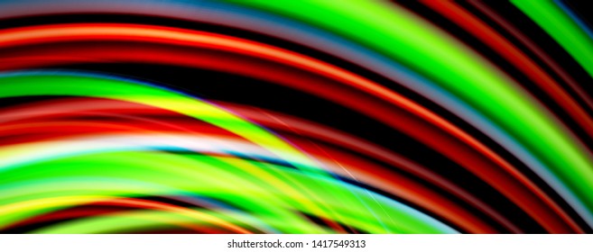 Fluid color waves with light effects, vector abstract background, modern template