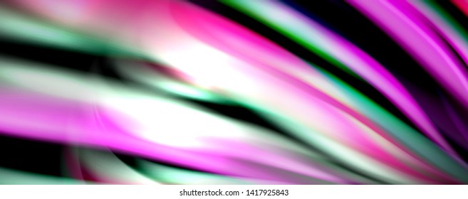 Fluid color waves with light effects, vector abstract background, modern template