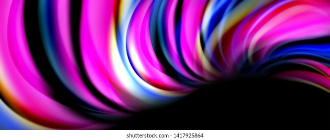 Olas de color fluido con efectos de luz, fondo abstracto vectorial, plantilla moderna