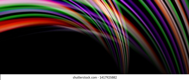 Fluid color waves with light effects, vector abstract background, modern template