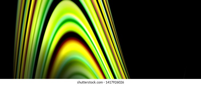 Olas de color fluido con efectos de luz, fondo abstracto vectorial, plantilla moderna