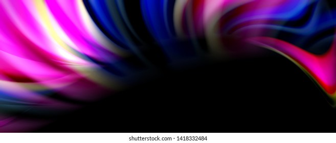 Olas de color fluido con efectos de luz, fondo abstracto vectorial, plantilla moderna