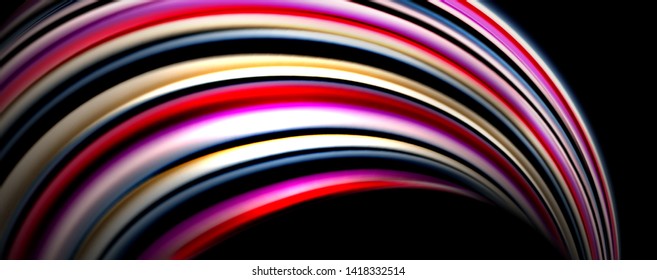 Fluid color waves with light effects, vector abstract background, modern template