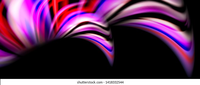 Fluid color waves with light effects, vector abstract background, modern template