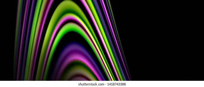 Fluid color waves with light effects, vector abstract background, modern template