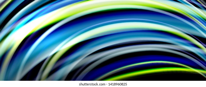 Olas de color fluido con efectos de luz, fondo abstracto vectorial, plantilla moderna