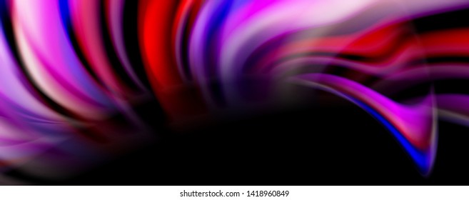 Olas de color fluido con efectos de luz, fondo abstracto vectorial, plantilla moderna