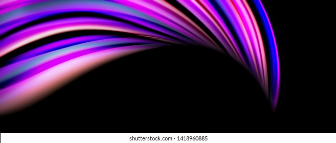 Olas de color fluido con efectos de luz, fondo abstracto vectorial, plantilla moderna